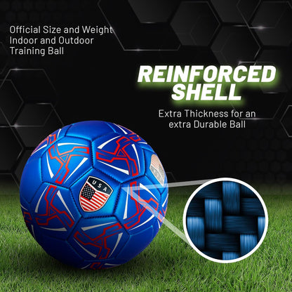 Western Star Soccer Ball USA - Official Match Grade Soccer Balls - Youth & Adult - Attractive and Durable Design - World Cup