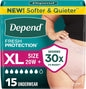 Depend Fresh Protection Adult Diapers, Incontinence Underwear for Women, Disposable, Maximum, XXL, Blush, 44 Count (2 Packs of 22), Packaging May Vary