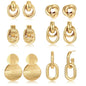 6 Pairs Chunky Gold Earrings for Women Gold Plated Knot Earrings Trendy Statement Drop Dangle Teardrop Lightweight Hypoallergenic Fashion Accessories Jewelry Set Gifts for Women