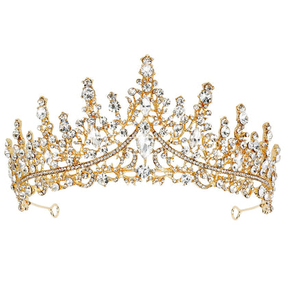 TOBATOBA Silver Wedding Crystal Tiaras and Crowns for Women, Bride Royal Queen Headband Princess Quinceanera Headpieces for Birthday Prom Pageant Party