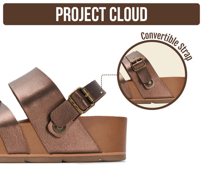 Project Cloud Platform Sandals Women – Strappy Wedges with Comfortable Plush & Soft Insole – Lightweight & Non Slip Platform Sandals for Women 2026
