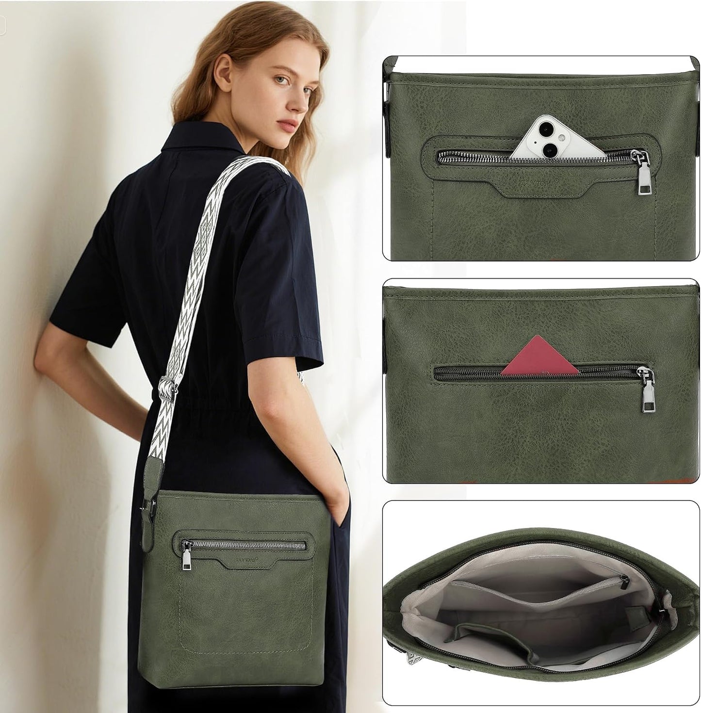 TANTOMI Crossbody Bags for Women Casual Crossbody Purses for Women Travel Shoulder Bag Handbags with Adjustable Strap