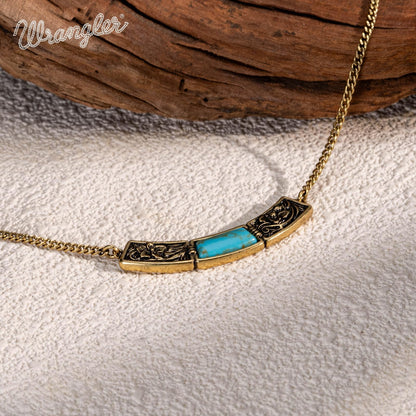 Wrangler Couture Turquoise Jewelry for Women, Western Jewelry Necklace | 14K Gold & Silver Plating, Silver Jewelry Necklace, Country Jewelry with Gift Box