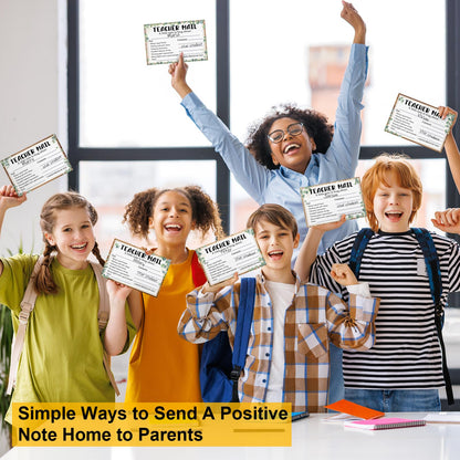60Pcs Teacher Mail Notes to Parents, Boho Happy Mail from Teacher, Brag Cards for Students Behavior Classroom Must Haves to Send Home for Preschool Kindergarten Elementary School Supplies (Boho)