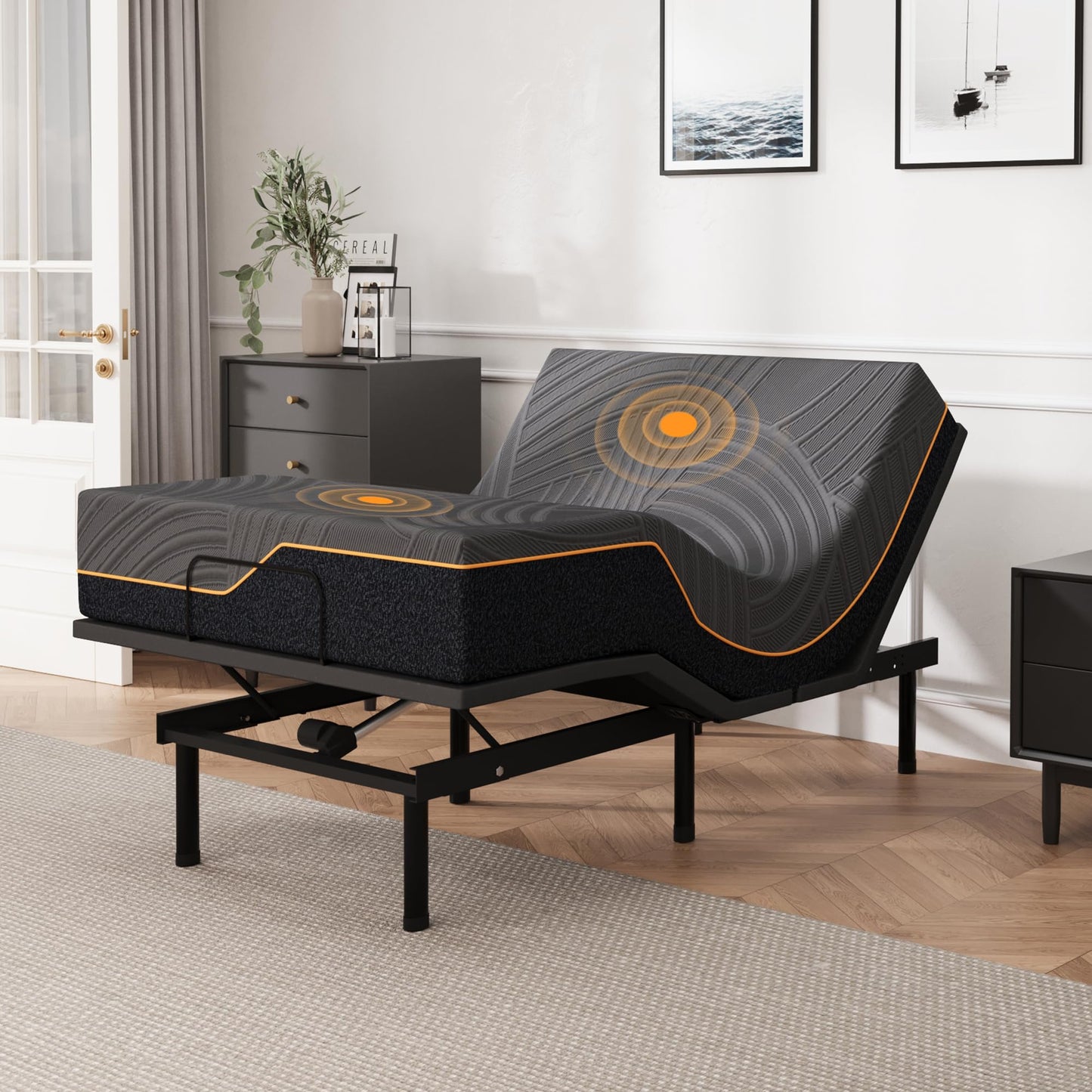 Dyonery Twin XL Adjustable Bed Base Frame with Wireless Remote + 12 Inch Twin XL Gel Memory Foam Mattress Bed in a Box, Head and Foot Incline, Zero Gravity, Fiberglass Free, 80" × 38"