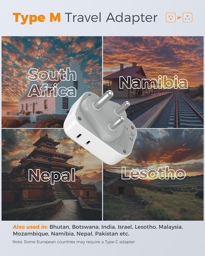 TESSAN 2 Pack European Travel Plug Adapter, Europe Power Converter