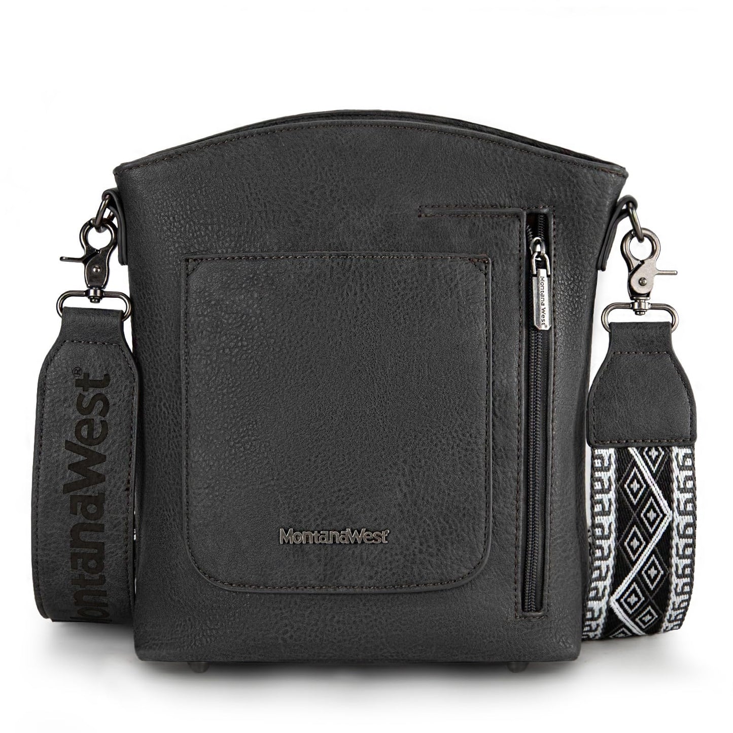 Montana West Multi Zip Pocket Crossbody Bag With Guitar Strap
