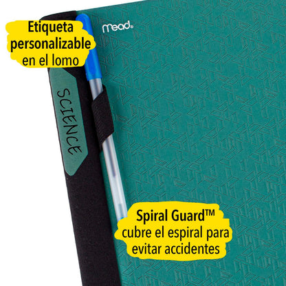 Five Star Advance Spiral Notebook + Study App, 5 Subject, College Ruled Paper, 8-1/2" x 11", 200 Sheets, Spiral Guard, Movable Tabbed Dividers, Black (73144)