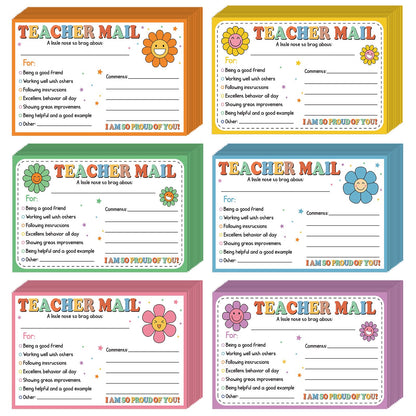 60Pcs Teacher Mail Notes to Parents, Boho Happy Mail from Teacher, Brag Cards for Students Behavior Classroom Must Haves to Send Home for Preschool Kindergarten Elementary School Supplies (Boho)