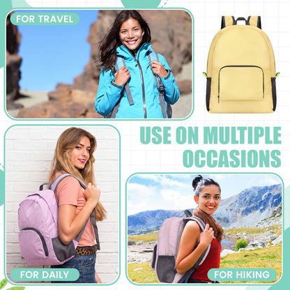 Jexine 10 Pcs Backpacks in Bulk 16.5 Inches Back Pack Basic Backpack for Adult Lightweight Outdoor Travel Book Bags(Sunny Pastel)