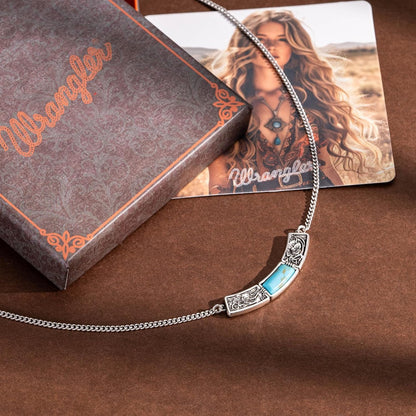 Wrangler Couture Turquoise Jewelry for Women, Western Jewelry Necklace | 14K Gold & Silver Plating, Silver Jewelry Necklace, Country Jewelry with Gift Box