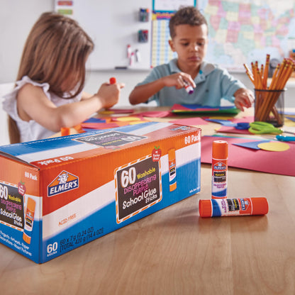 Elmer's Disappearing Purple School Glue Sticks, Washable, 7 Grams, 30 Count - Posters, Back to School, Bulk Pack for Classrooms, #1 Teacher Brand