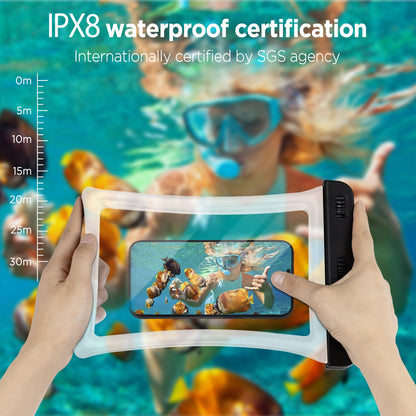 CACOE Floatable Waterproof Phone Pouch 2 Pack Up to 9.0", Black+Green | Floatable, IPX8 Waterproof Phone Case,Adjustable Lanyard,Dry Bags for Beach/Cruise/Travel/Camping/Kayak/Vacation Essentials