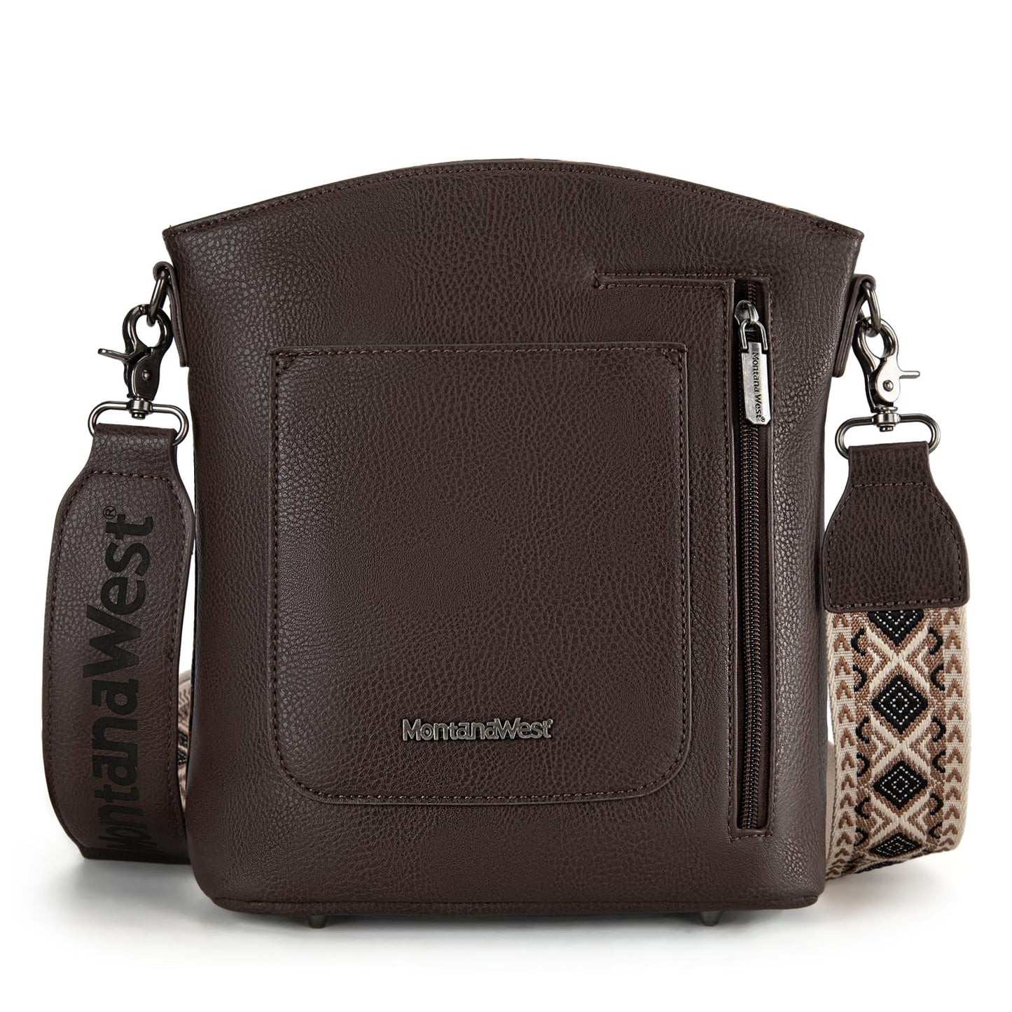 Montana West Multi Zip Pocket Crossbody Bag With Guitar Strap