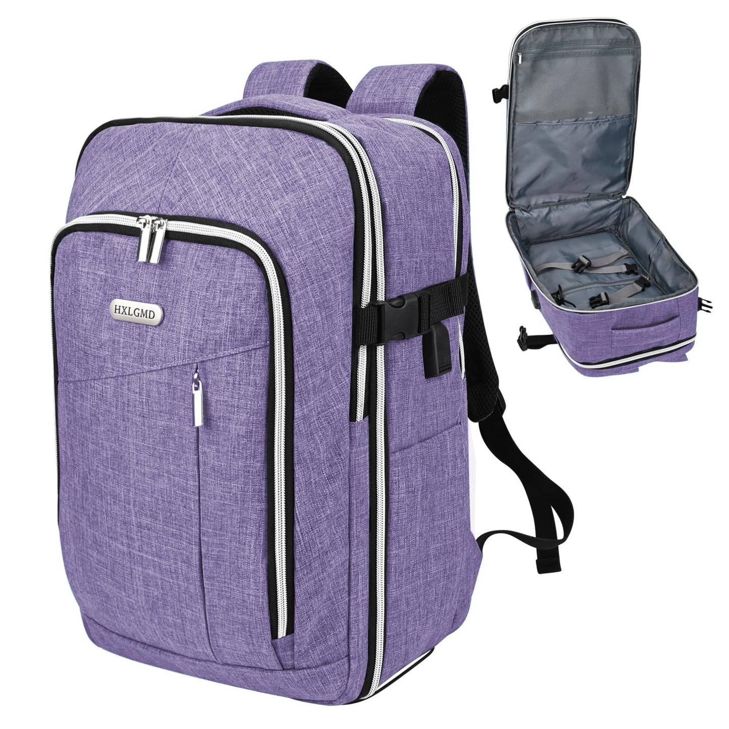 Travel Carry On 17.5" Laptop Expandable Backpack for Men Women, Personal Item Bag Waterproof Airline Approved with USB Charging Hole 3 Packing Cubes, Large Weekender Daypack Business Luggage Suitcase