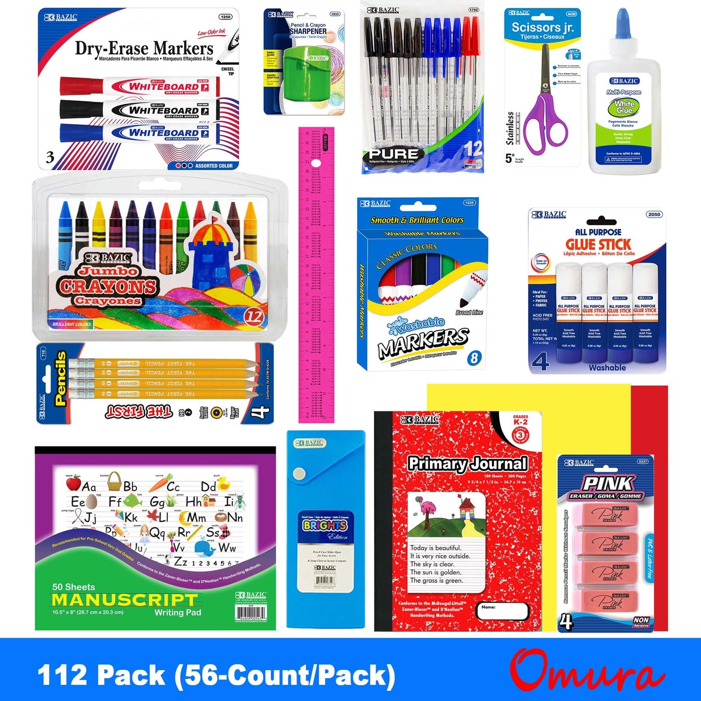 70 Piece Back to School Supplies Kit for Middle & High School Students Grades 7-12, Complete Student Supply Bundle with Binder, Notebooks, Folders, Pens, Pencils, Highlighters & Classroom Essentials
