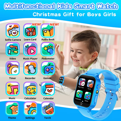 Kids Smart Watch Gift for Girls Age 5-12, 39 Games HD Touch Screen Watches with Video Camera Music Player Pedometer Flashlight 12/24 hr Educational Toys Birthday Gifts for Girls Ages 7 8 9 10