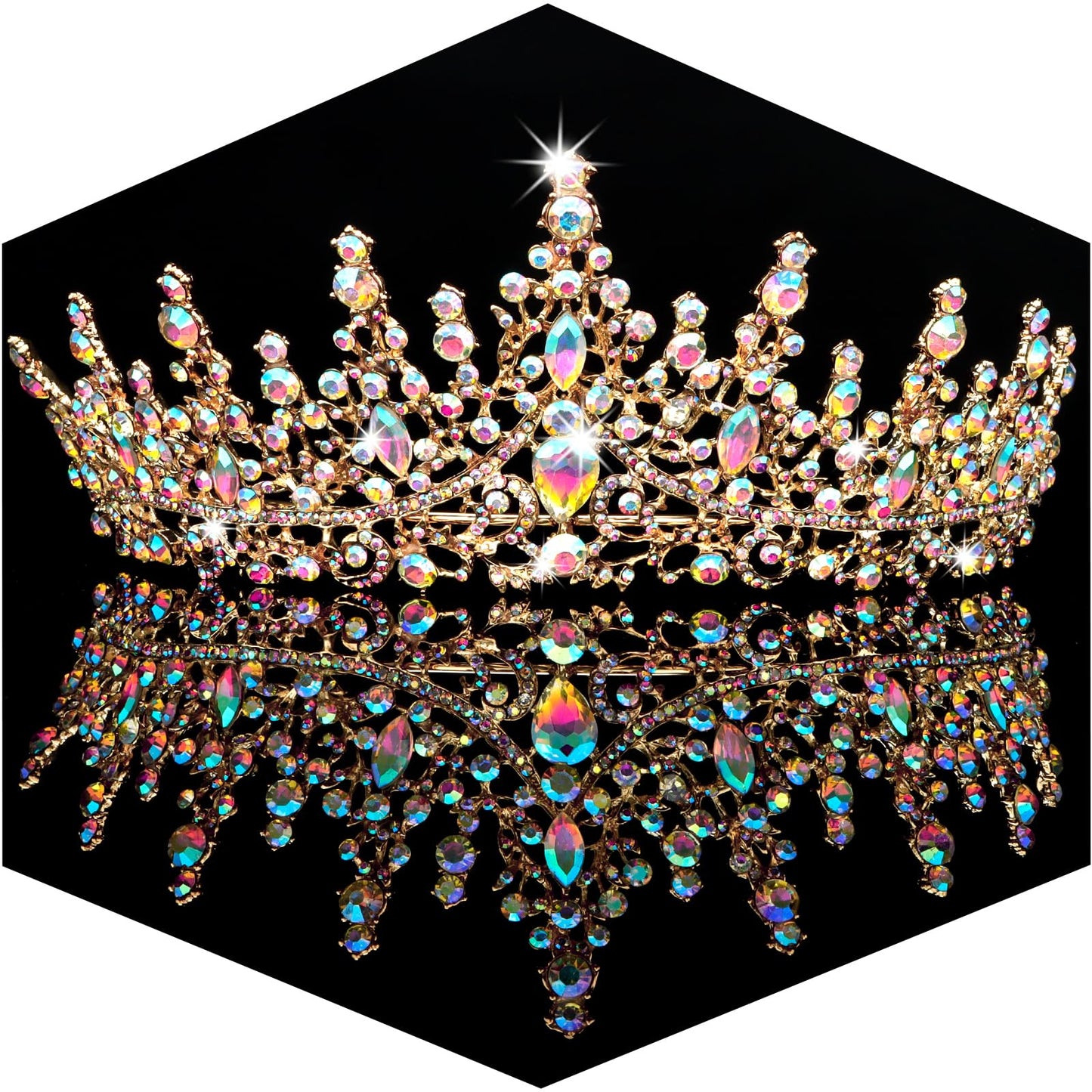 TOBATOBA Silver Wedding Crystal Tiaras and Crowns for Women, Bride Royal Queen Headband Princess Quinceanera Headpieces for Birthday Prom Pageant Party