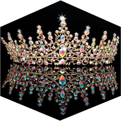 TOBATOBA Silver Wedding Crystal Tiaras and Crowns for Women, Bride Royal Queen Headband Princess Quinceanera Headpieces for Birthday Prom Pageant Party