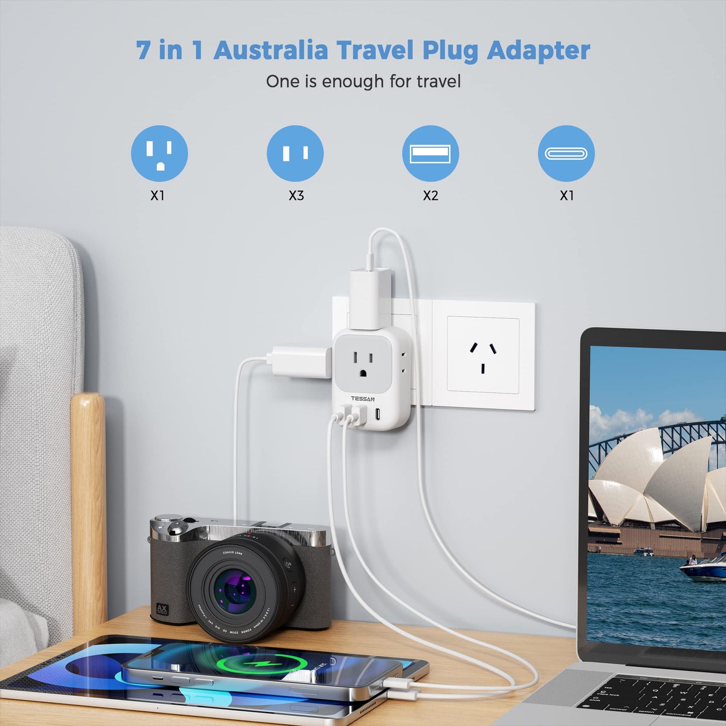 TESSAN 2 Pack European Travel Plug Adapter, Europe Power Converter