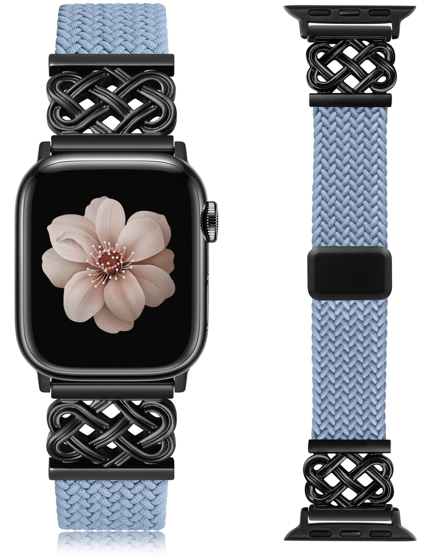 TOYOUTHS Braided Magnetic Band Compatible with Apple Watch Bands 38/40/41/42/44/45/46/49mm Women Men, Dressy Celtic Metal Stretchy Elastic Strap for iWatch Series 11 10 9 8 7 6 5 4 SE/Ultra 3 2 1