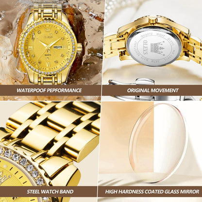 OLEVS Watches Women with Date Silver Stainless Steel Luxury Ladies Watches with Small Writs Diamond Watches for Women Waterproof Elegant Dress Quartz Analog Women's Wrist Watches Reloj de Mujer
