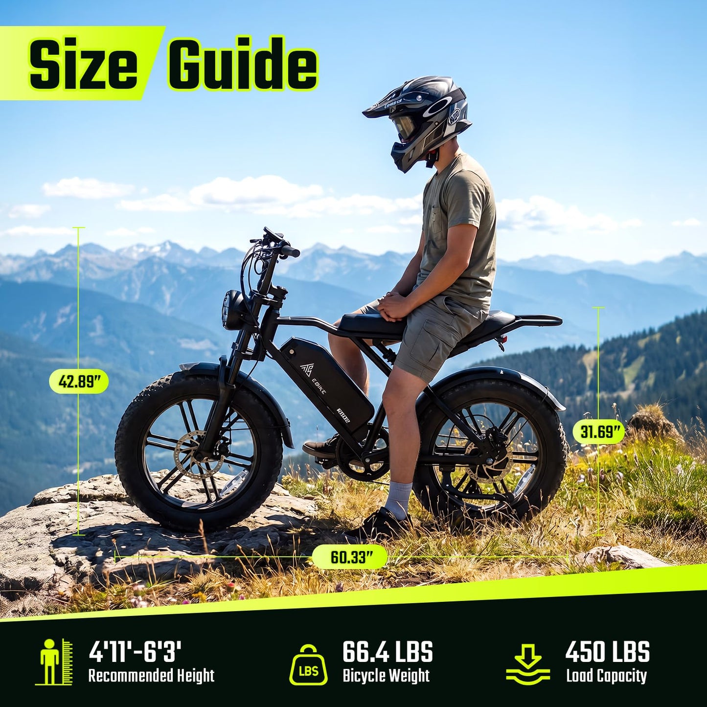 Electric Bike for Adults, Peak 1500W Motor Retro E Bike, Range 65/120Miles, 48V 15Ah Removable Battery, 20"x4" Fat Tires, Full Suspension, APP Control, Off-Road Ebike for City Commuting