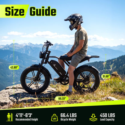 Electric Bike for Adults, Peak 1500W Motor Retro E Bike, Range 65/120Miles, 48V 15Ah Removable Battery, 20"x4" Fat Tires, Full Suspension, APP Control, Off-Road Ebike for City Commuting