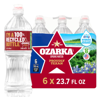 Ozarka Texas Spring Water Bottles, 12 Pack - Still Drinking Water with Naturally Balanced Minerals for a Crisp Clean Taste - 12 Fl Oz