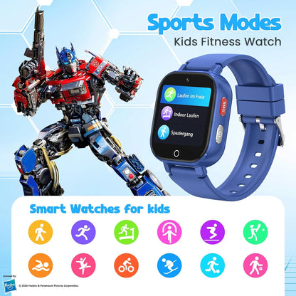 Smart Watch for Kids, 4G Kids Smartwatch with GPS Tracker Calling (Blue) | WIFI/Voice/Video Chat/SOS/SMS-receiving IP68 Waterproof Pedometer Camera Alarm Safe Zone Smartwatch Gift for Boys Girls 4-12