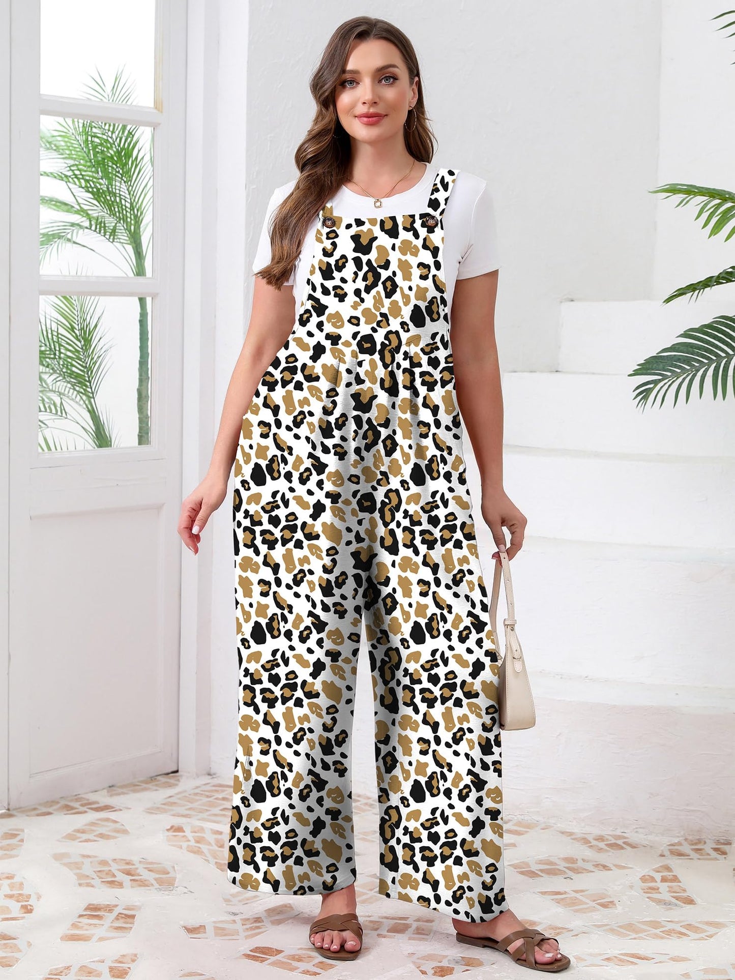 TAKEYAL Women's Plus Size Jumpsuit Overalls Wide Leg Casual Summer Rompers Adjustable Loose Fit Jumpsuits With Pockets 2026