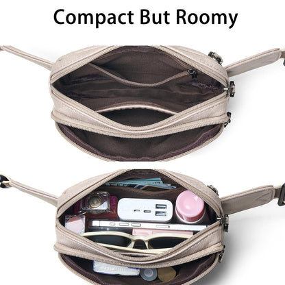 Leresas Fanny Packs for Women Vegan Leather Belt Bag Chic Cross Body Waist Pack Waist Purse for Travel Hiking Running Brown
