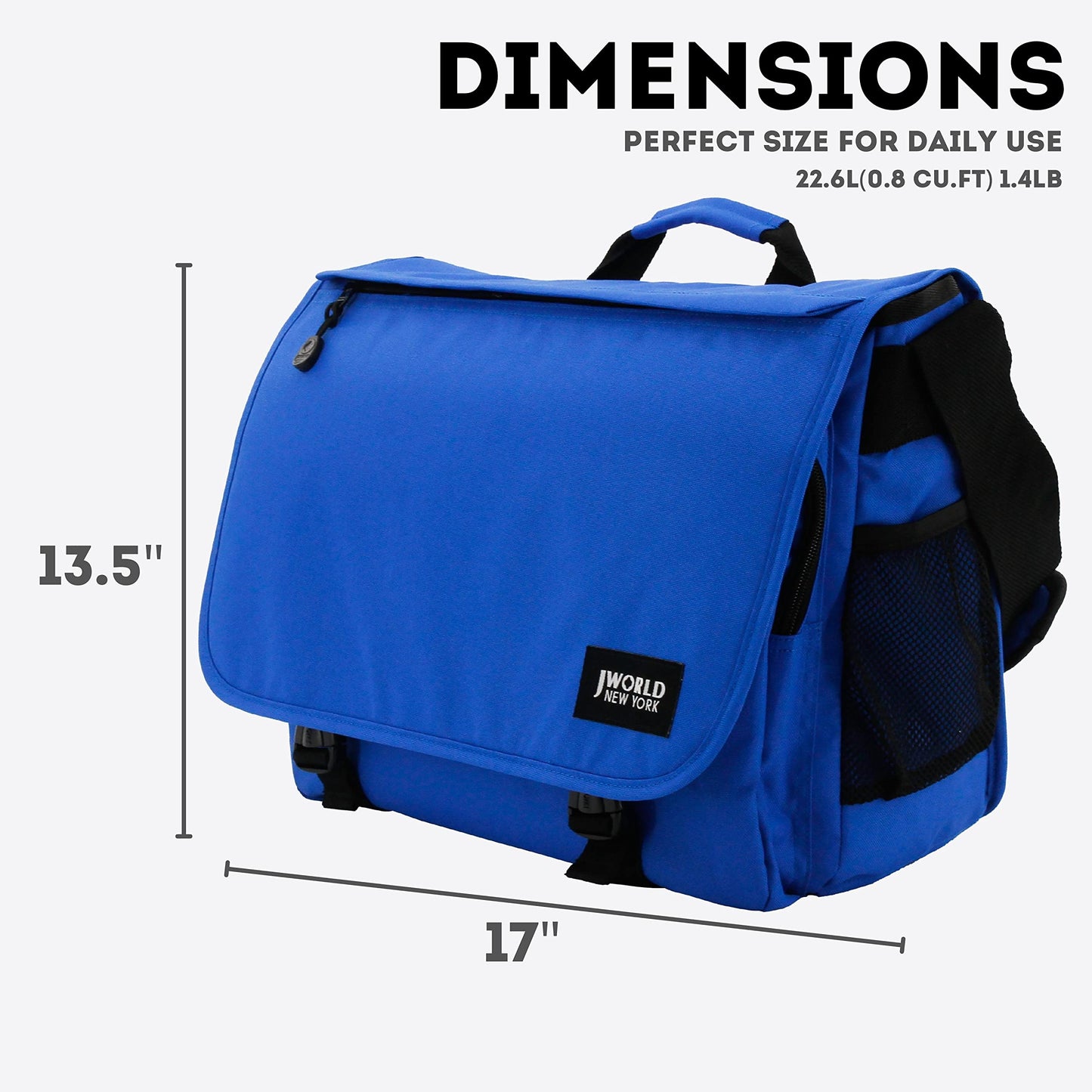 J World New York Thomas Laptop Messenger Bag for Women & Men. Kids Computer Bookbag