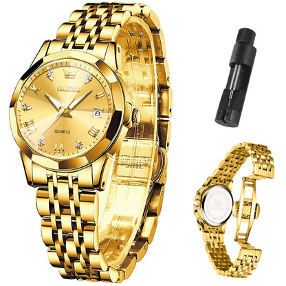 OLEVS Watches Women with Date Silver Stainless Steel Luxury Ladies Watches with Small Writs Diamond Watches for Women Waterproof Elegant Dress Quartz Analog Women's Wrist Watches Reloj de Mujer