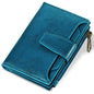 Airkit Small Wallet Women RFID Blocking Soft Leather Bifold Compact Card Holder Wallet for Women with Zipper Coin Pocket 4 ID Window