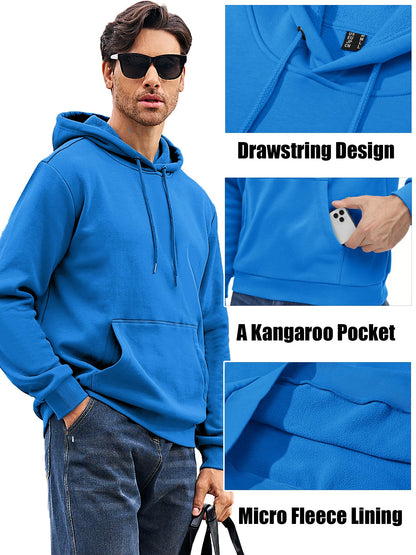 MAGCOMSEN Men's Active Hoodies Fleece Lined Sweatshirts Casual Athletic Workout Pullover With Kangaroo Pocket