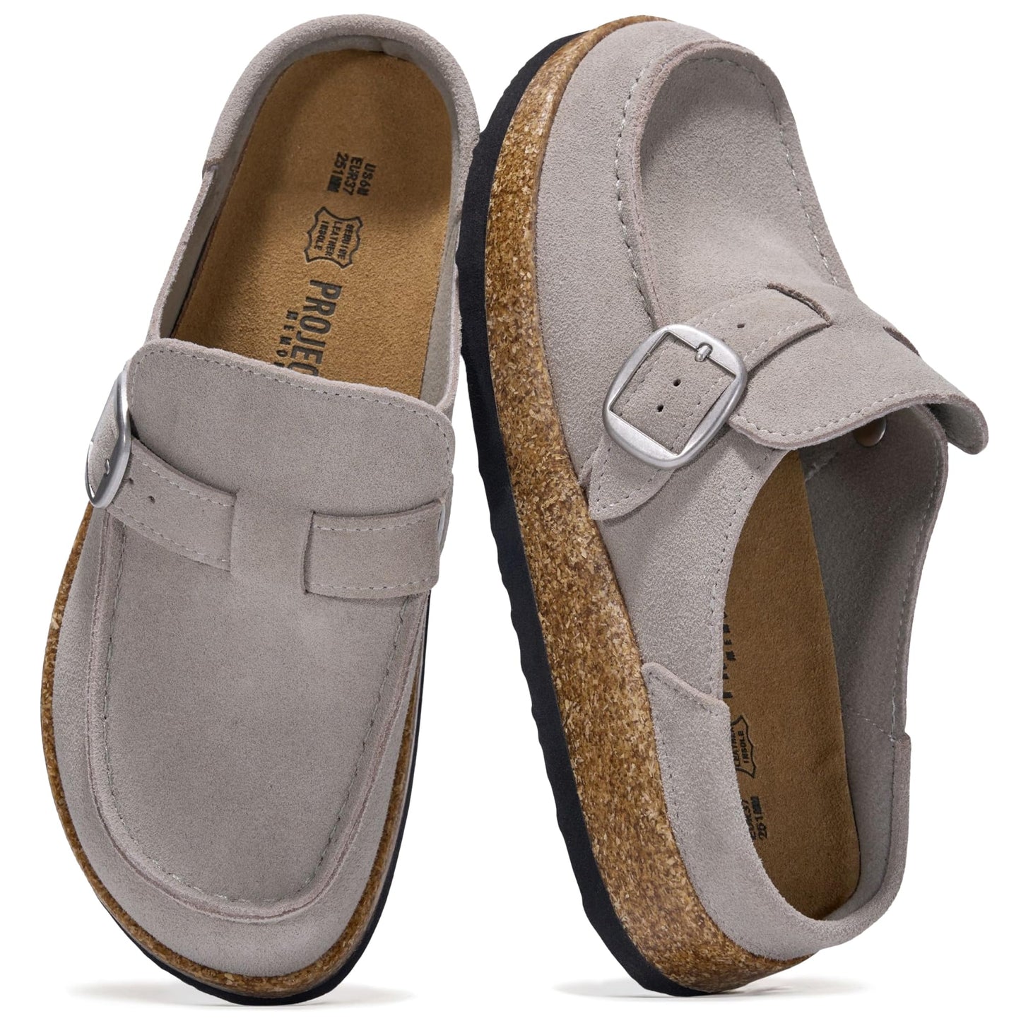 Project Cloud 100% Genuine Leather Moccasin Style Clogs for Women (Carline) | Memory Foam Insole for Comfortability; Non-Slip and Durable Womens Clogs; Lightweight and Water-Resistant Mules for Women