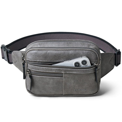 Leresas Fanny Packs for Women Vegan Leather Belt Bag Chic Cross Body Waist Pack Waist Purse for Travel Hiking Running Brown