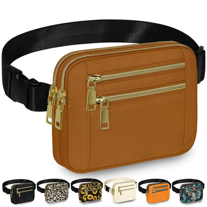 Capolo Fanny Packs for Women Fashion Waist Packs Bag with Adjustable Strap and 4 Zipper Pockets Waterproof Everywhere Crossbody Belt Bag for Workout Running Travelling(Black)