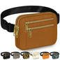 Capolo Fanny Packs for Women Fashion Waist Packs Bag with Adjustable Strap and 4 Zipper Pockets Waterproof Everywhere Crossbody Belt Bag for Workout Running Travelling(Black)