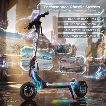 Electric Scooter Adults, 3500W/7000w Single/Dual Hyper Motor with 50/70 Miles Range Battery, Up to 45/58 MPH Top Speed, 10.5"/12" Tubeless Tires Commuting Scooter for Adults