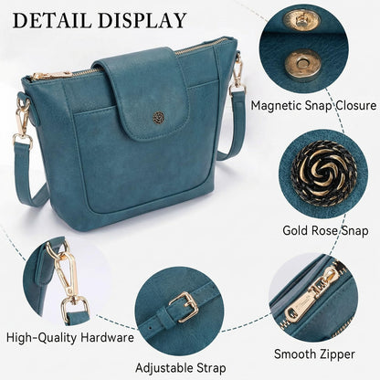 Crossbody Purses for Women Vegan Leather Small Crossbody Bags with Adjustable Strap Lightweight Travel Shoulder Bag