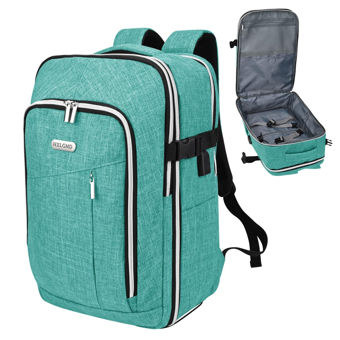Travel Carry On 17.5" Laptop Expandable Backpack for Men Women, Personal Item Bag Waterproof Airline Approved with USB Charging Hole 3 Packing Cubes, Large Weekender Daypack Business Luggage Suitcase