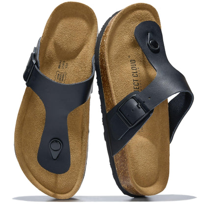 Project Cloud Womens Sandals 100% Genuine Leather Thong Sandals for Women - Memory Foam Insole Women Sandals - Non-Slip Flip Flops for Women - Lightweight Sandals Women Footwear 2026