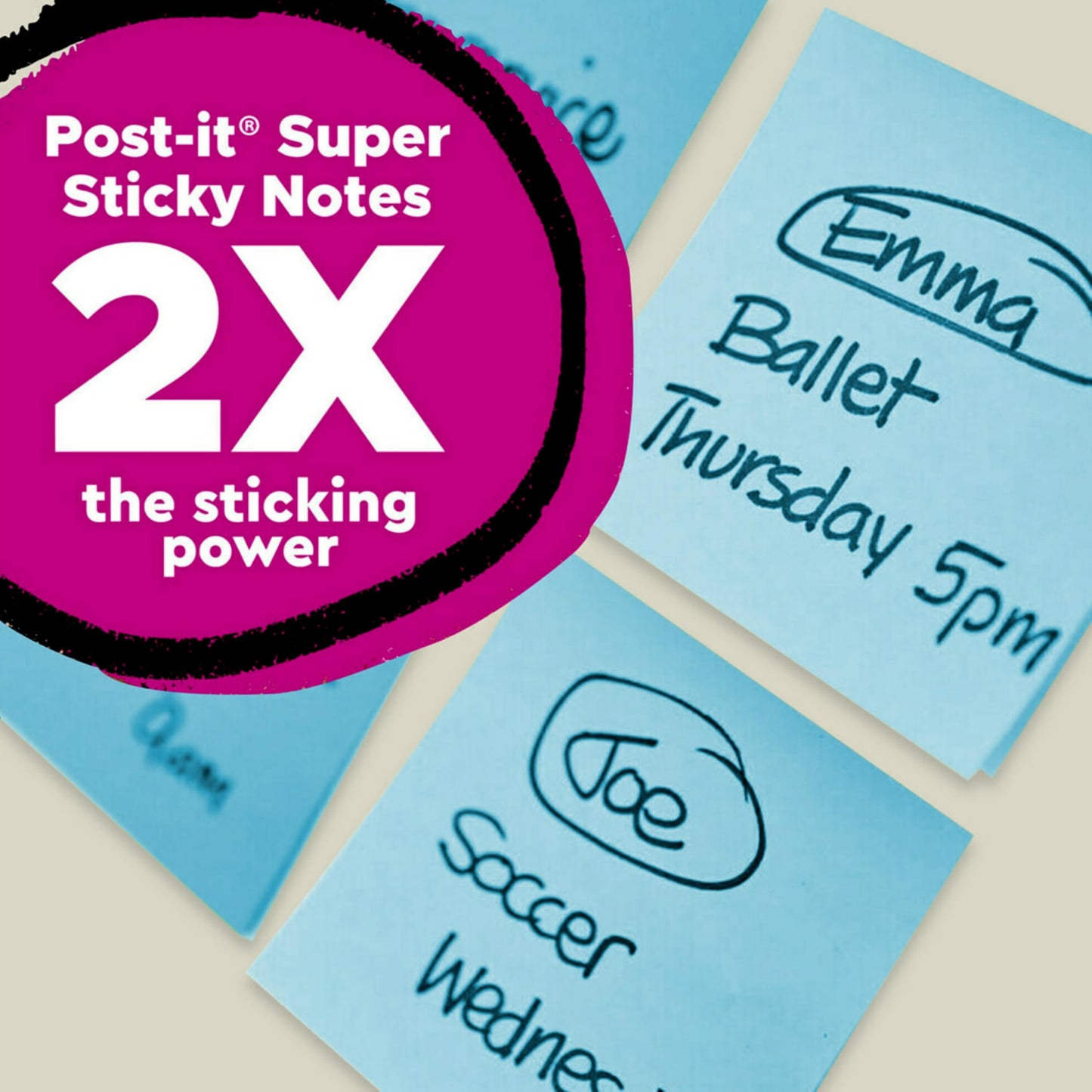 Post-it 100% Recycled Super Sticky Notes, 3 x 3 in, Pastels, 5 Pads | School Supplies and Office Products, 2X the Sticking Power