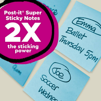 Post-it 100% Recycled Super Sticky Notes, 3 x 3 in, Pastels, 5 Pads | School Supplies and Office Products, 2X the Sticking Power