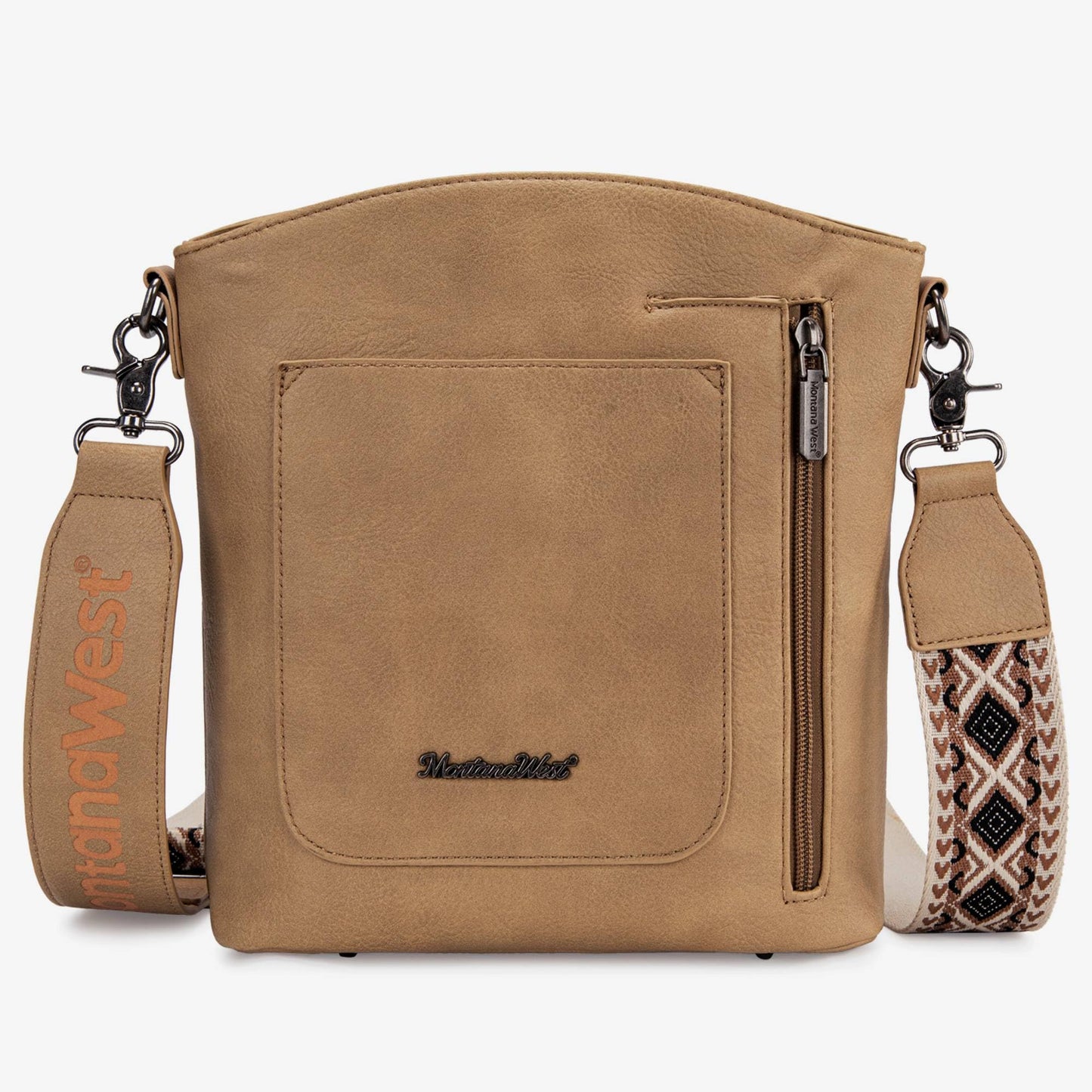 Montana West Multi Zip Pocket Crossbody Bag With Guitar Strap