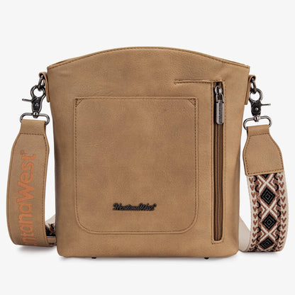 Montana West Multi Zip Pocket Crossbody Bag With Guitar Strap