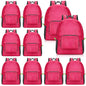 Jexine 10 Pcs Backpacks in Bulk 16.5 Inches Back Pack Basic Backpack for Adult Lightweight Outdoor Travel Book Bags(Sunny Pastel)