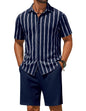 COOFANDY Men's 2 Piece Outfit Casual Short Sleeve Button Down Shirt and Beach Shorts Set Summer Vacation Outfits for Men